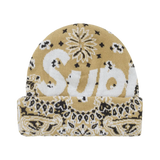 Supreme Bandana Big Logo Beanie Beige
