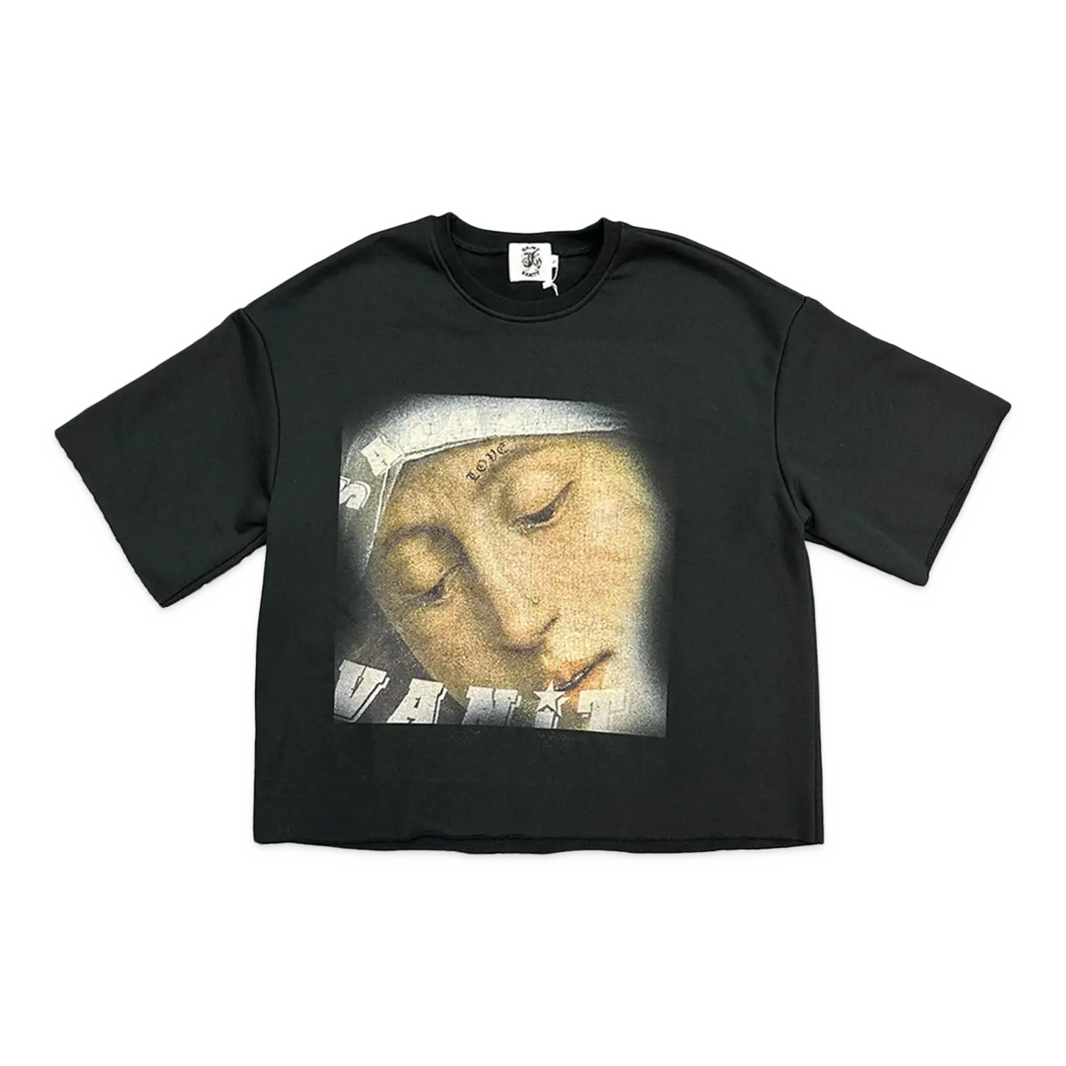 Saint Vanity Jesus Cropped Crewneck Black