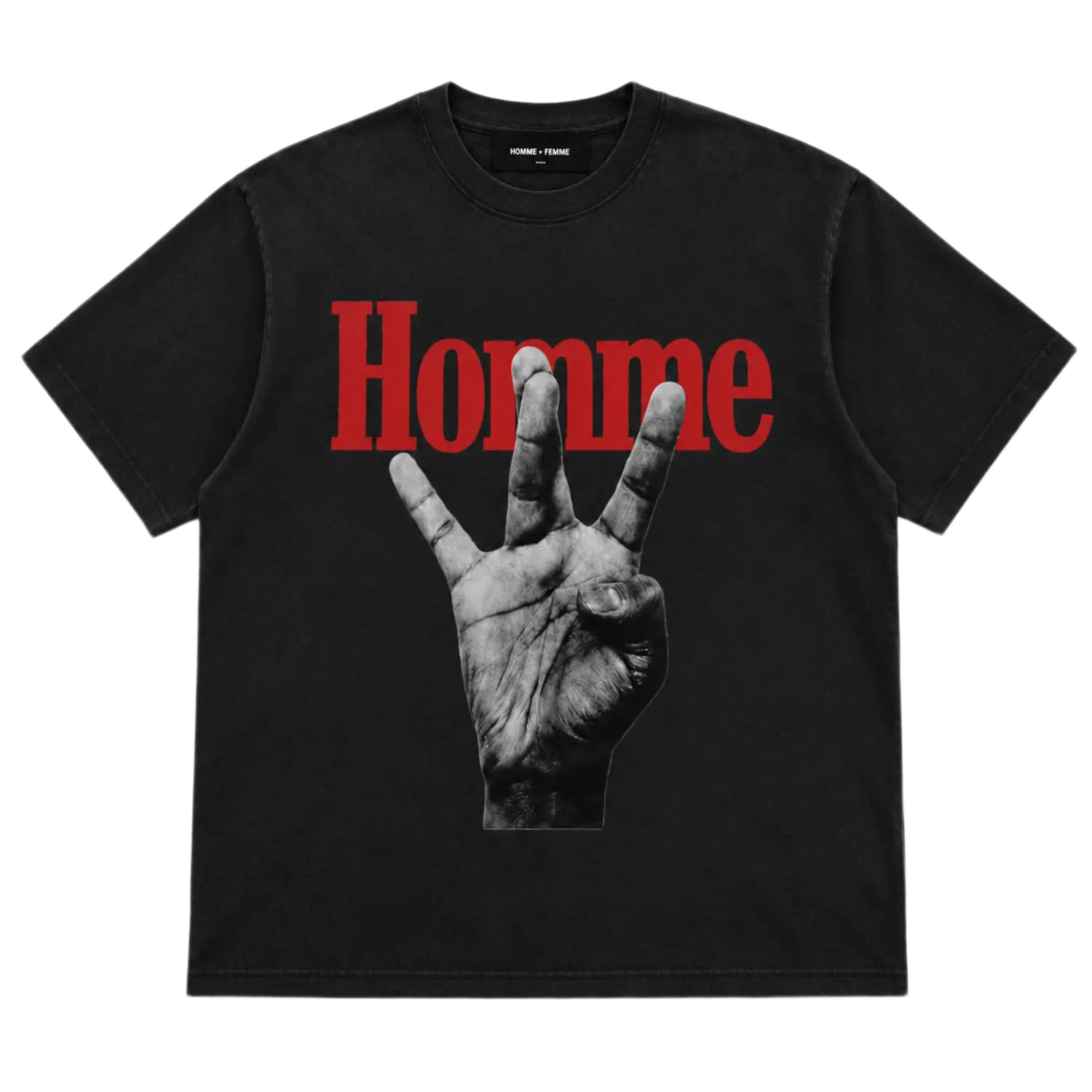 Homme Femme Twisted Fingers Tee Black/Red