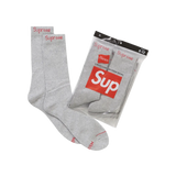 Supreme Hanes Crew Socks (SINGLE PAIR ) Heather Grey