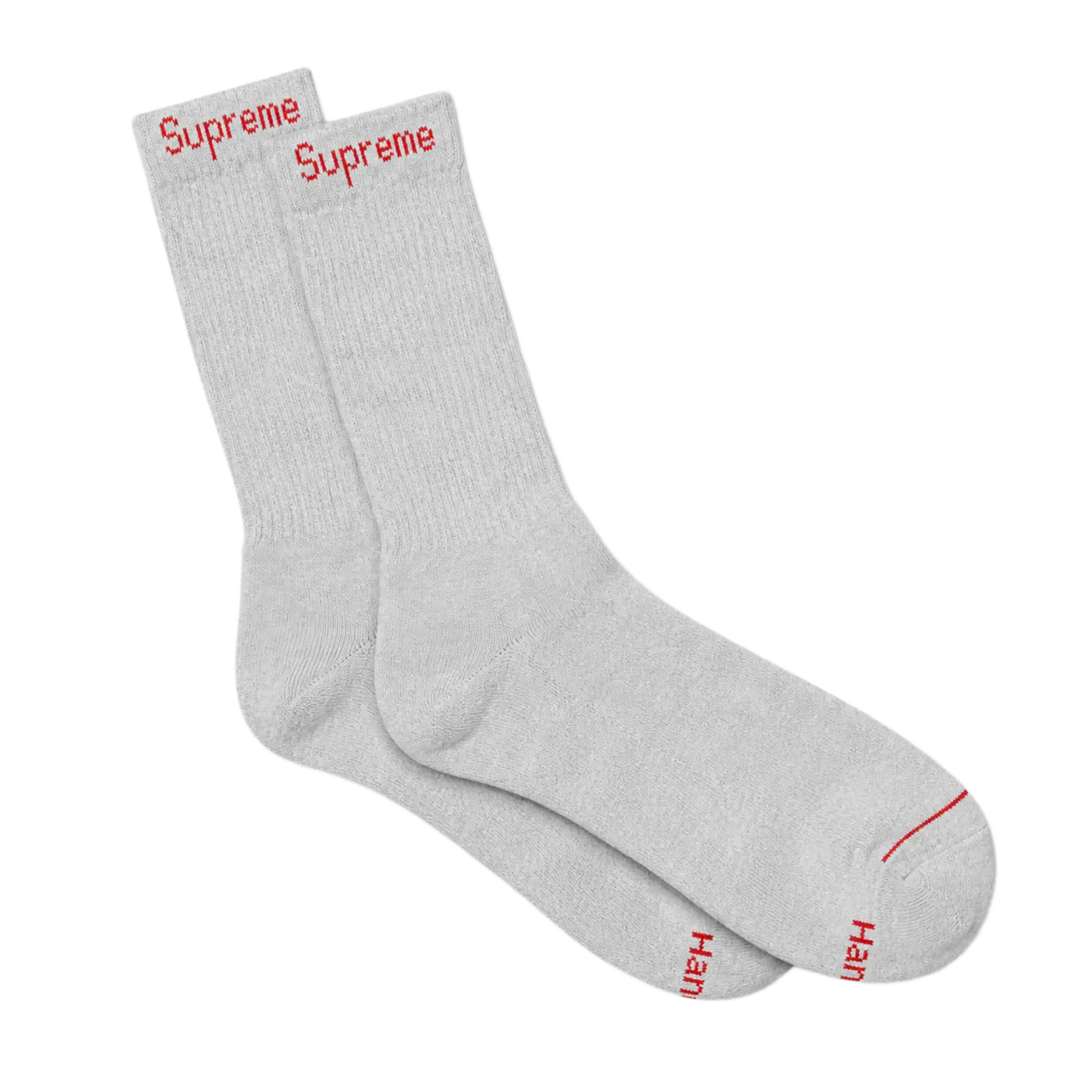 Supreme Hanes Crew Socks (SINGLE PAIR ) Heather Grey