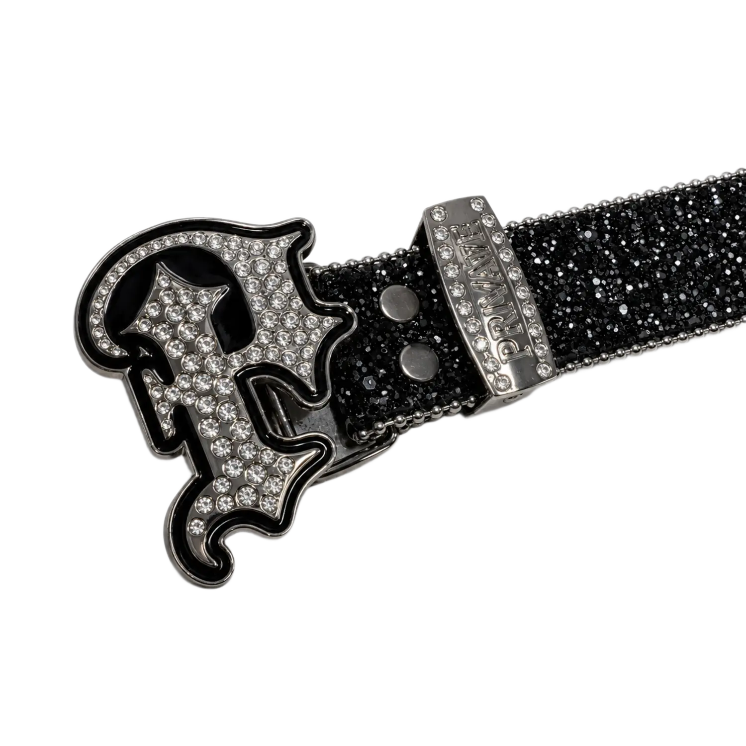 Signature Encrusted Keep it P Belt Black