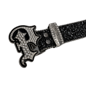 Signature Encrusted Keep it P Belt Black