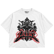 Lost Saint Holy Static Drop Crop Tee White