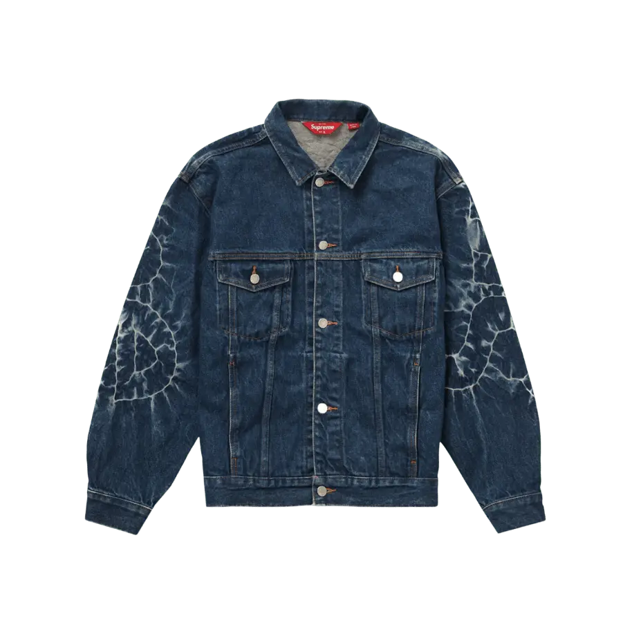 Supreme Shibori Denim Trucker Jacket Rigid Indigo