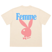 Homme Femme Playboy Tee Cream/Blue/Pink