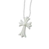 Chrome Hearts Silichrome Cross White Necklace