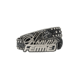 Homme Femme Signature Encrusted Belt Black