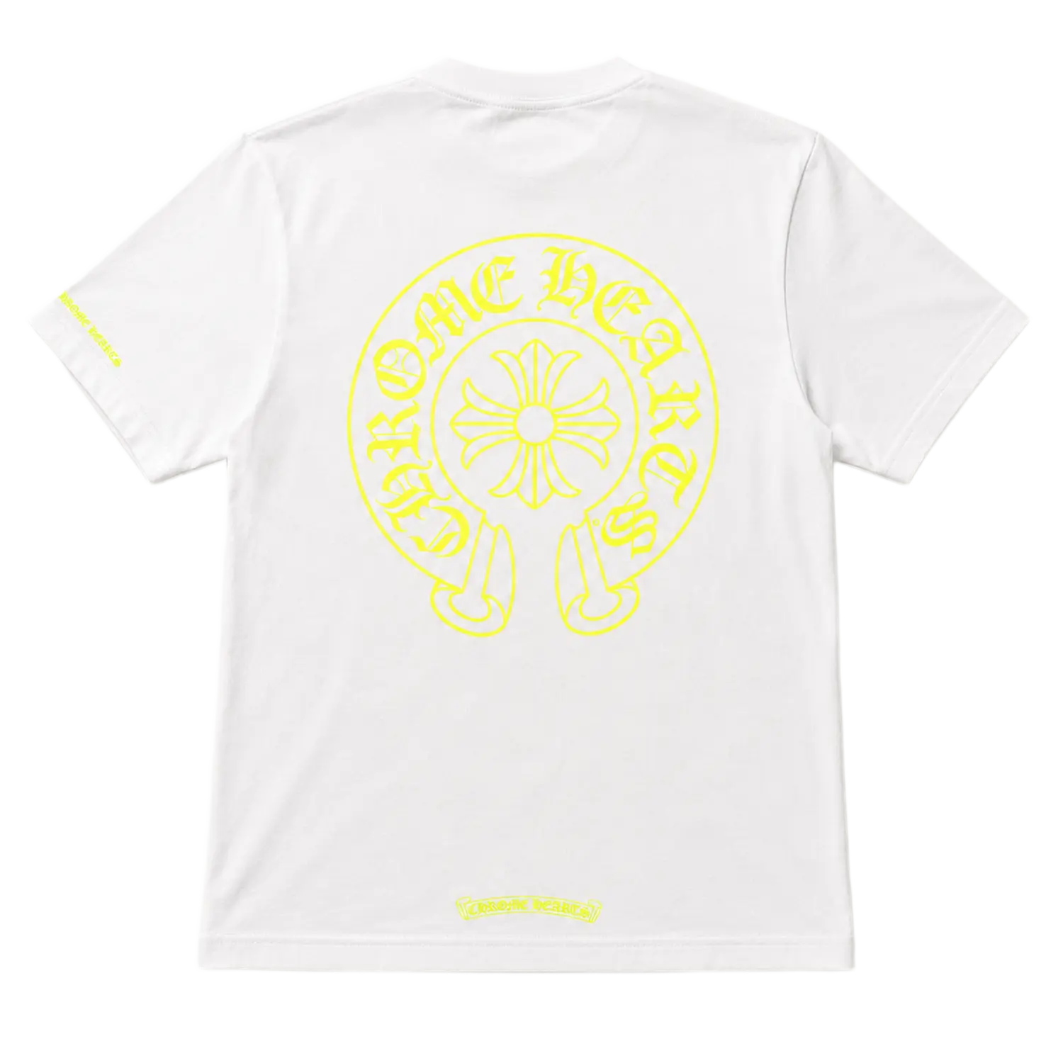 Chrome Hearts Horseshoe Logo Pocket T-Shirt White/Neon Lime