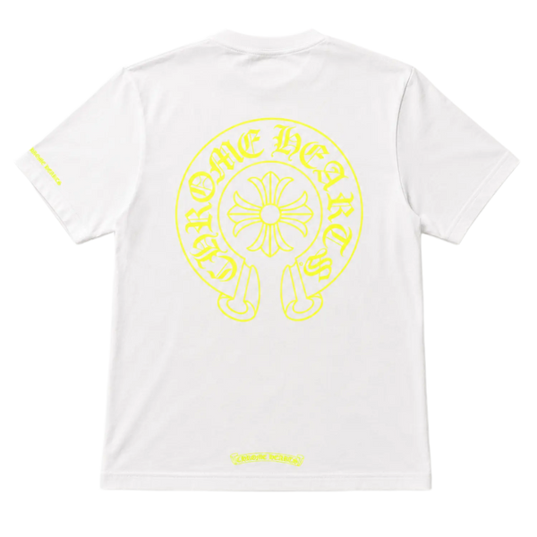 Chrome Hearts Horseshoe Logo Pocket T-Shirt White/Neon Lime
