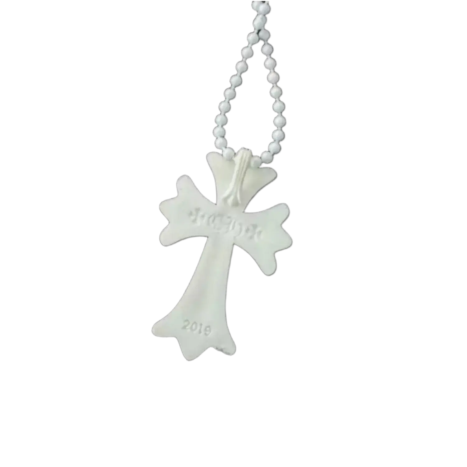 Chrome Hearts Silichrome Cross White Necklace