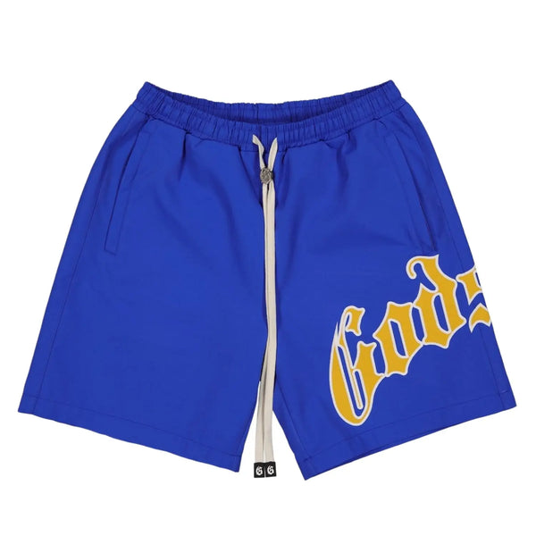 Godspeed OG Logo Nylon Shorts Blue/Yellow