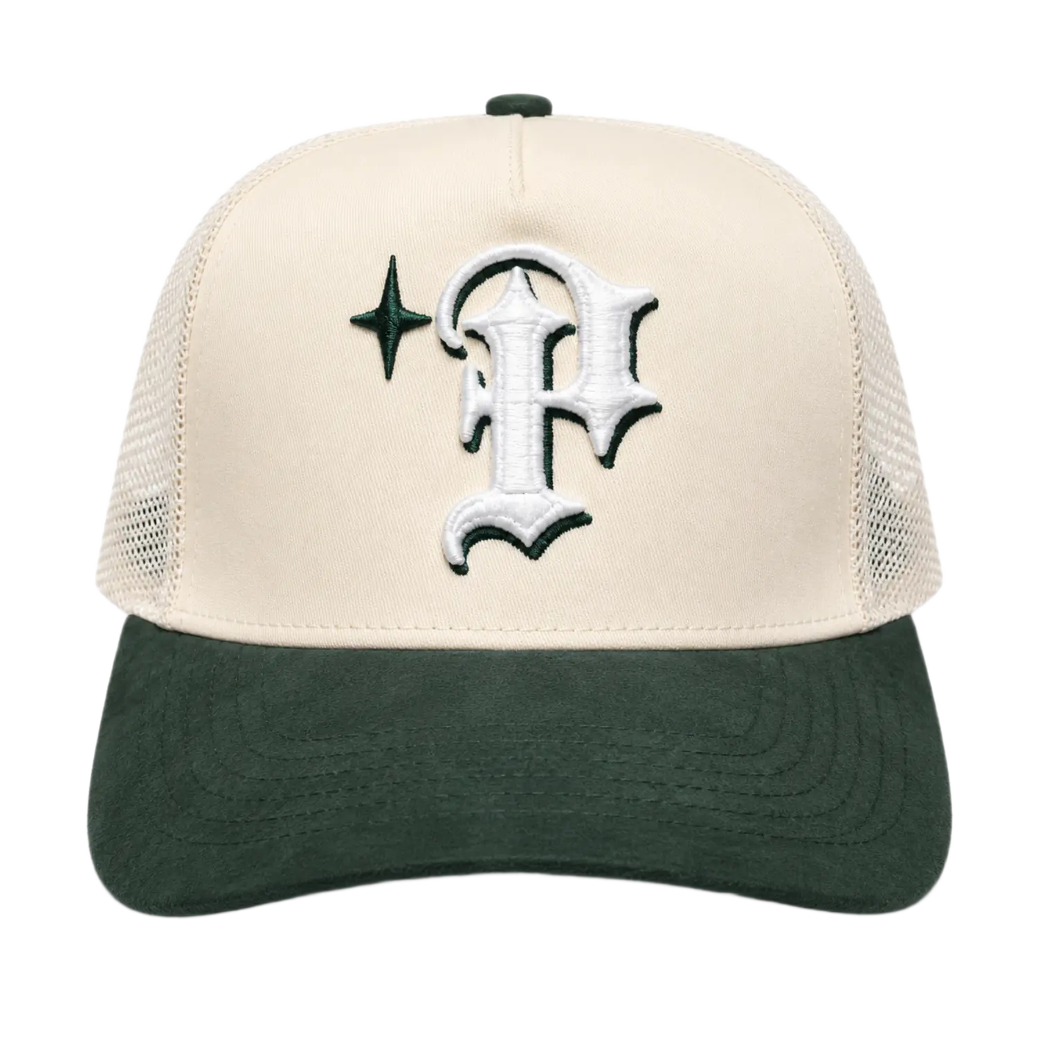 Keep It P Trucker Cream/Green Suede