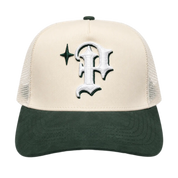 Keep It P Trucker Cream/Green Suede