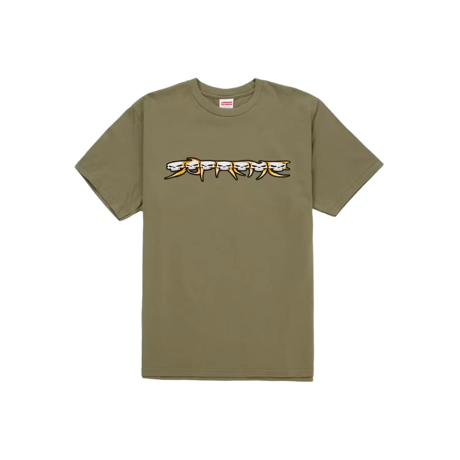 Supreme Skulls Spellout Tee Light Olive
