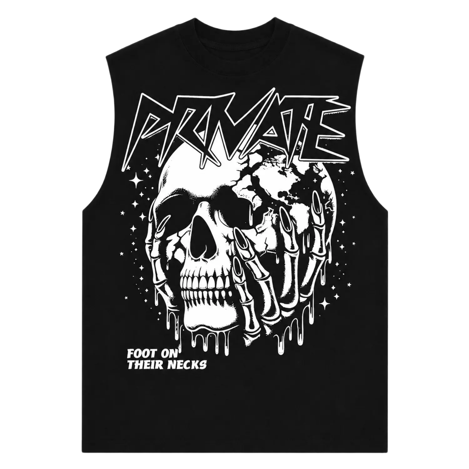 Skeleton Cutoff Tee Black