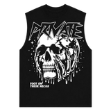 Skeleton Cutoff Tee Black