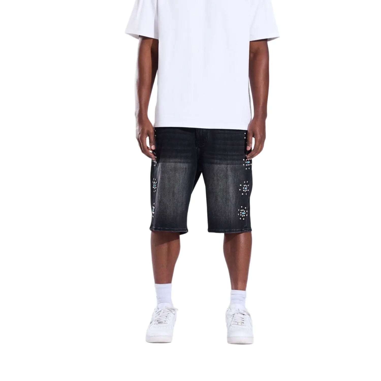 Crysp Denim Diamond Short Black
