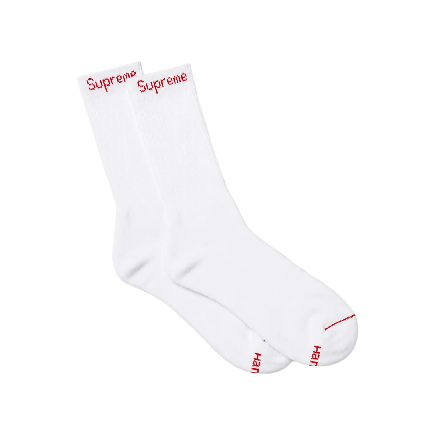 Supreme Hanes Crew Socks White (SINGLE PAIR)