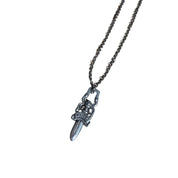 Chrome Hearts Silver Roll Chain Dagger Necklace