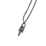 Chrome Hearts Silver Roll Chain Dagger Necklace